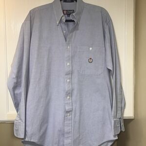 Chaps Ralph Lauren Crest Logo 90s Y2K Men's Button Down Longsleeve 15 1/2 32/33